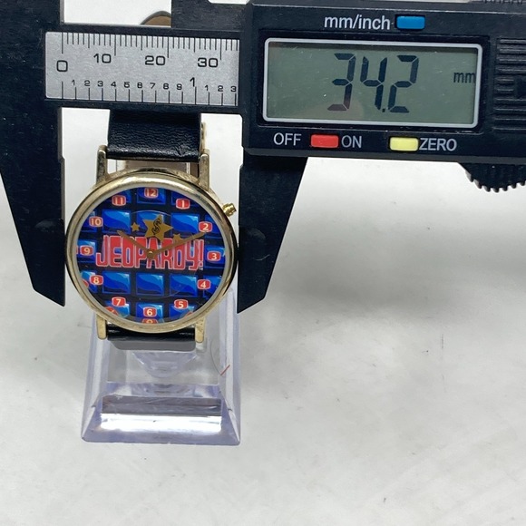 Vintage Jeopardy Watch Men Women 34mm Gold Tone NO MUSIC TV New Battery 1989 - Picture 10 of 16